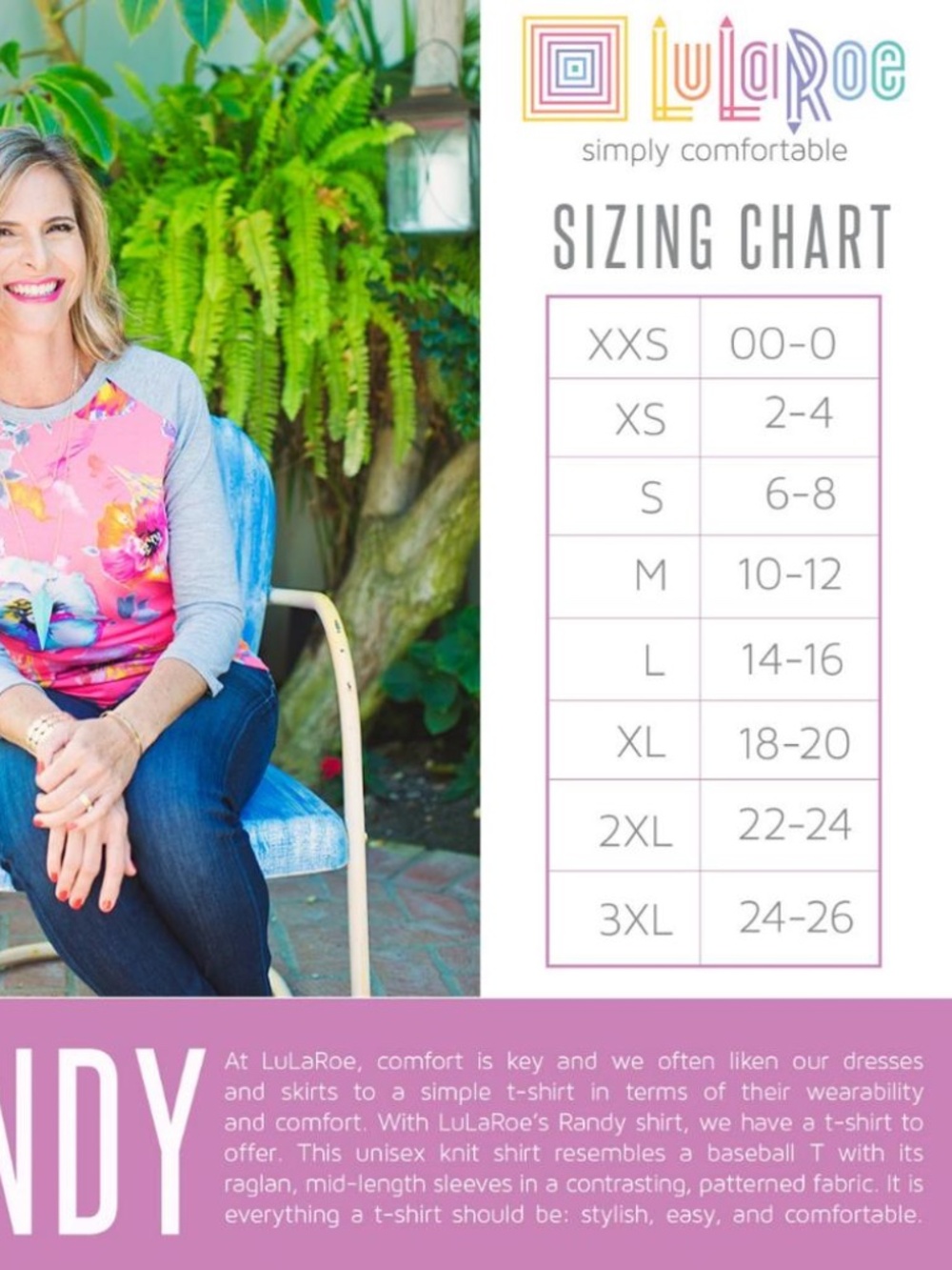 LuLaRoe Disney Randy Top - Minnie Mouse & Roses - Picture 2 of 2